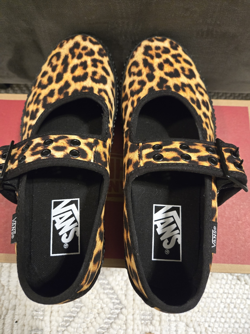 Vans Leopard Print Mary Jane Sneakers - Black & Gold